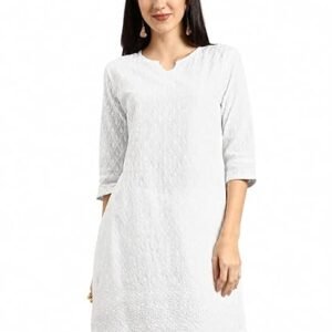 Amazon Brand - Tavasya Women Cotton Solid Straight Fit Kurta